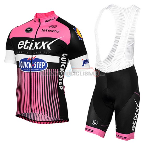 Abbigliamento Ciclismo Quick Step 2016 rosa e nero